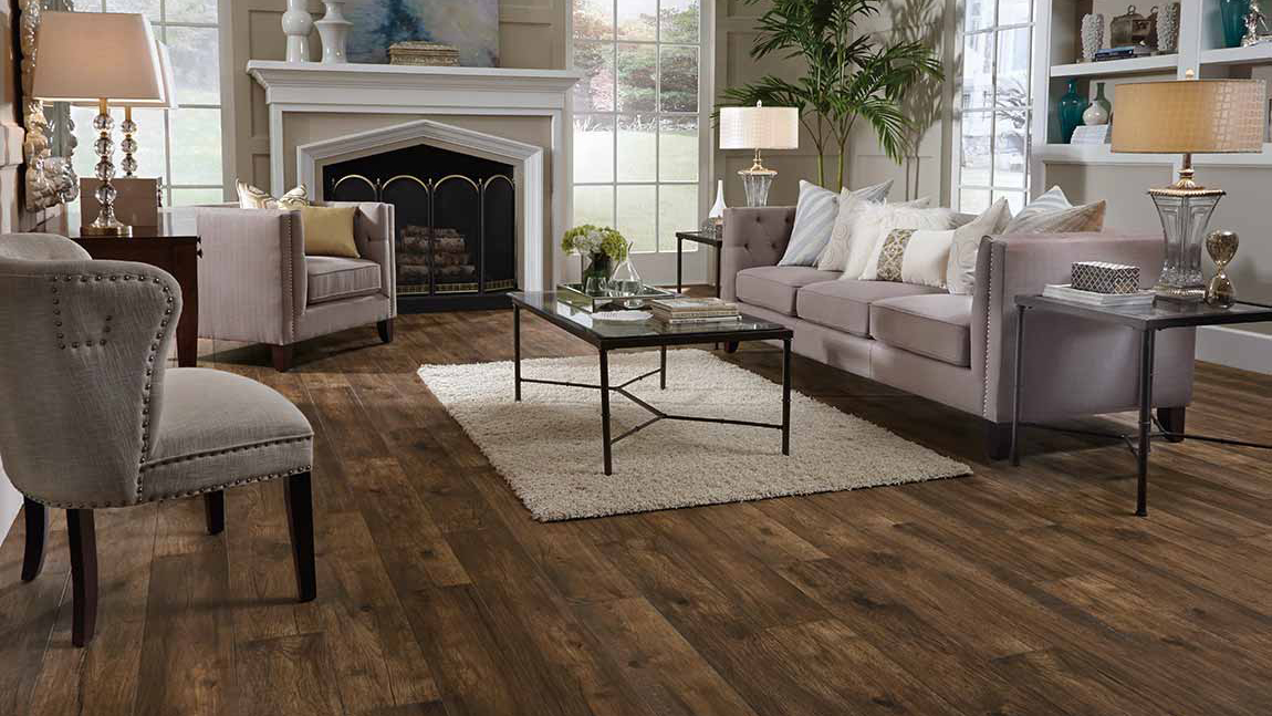 Laminate floors in a living room.