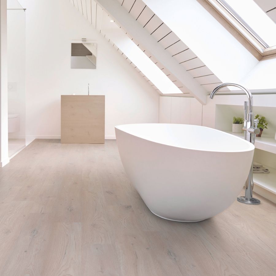 Luxury vinyl floors in a bathroom